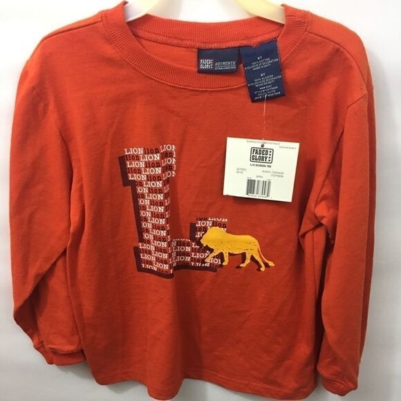 Faded Glory Long Sleeved Tee 5T Lion NWT - Picture 1 of 3